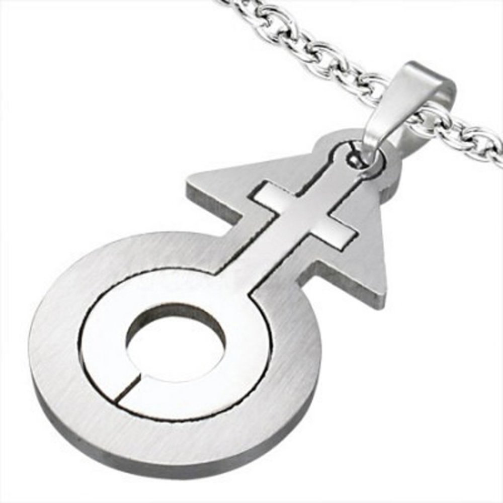 Pride Shack - Female Inside Male Symbol - Transgender Pride Sectional Pendant